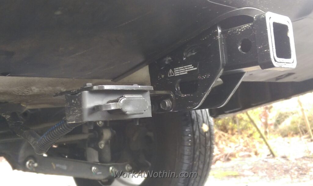 Subaru trailer hitch installed.
