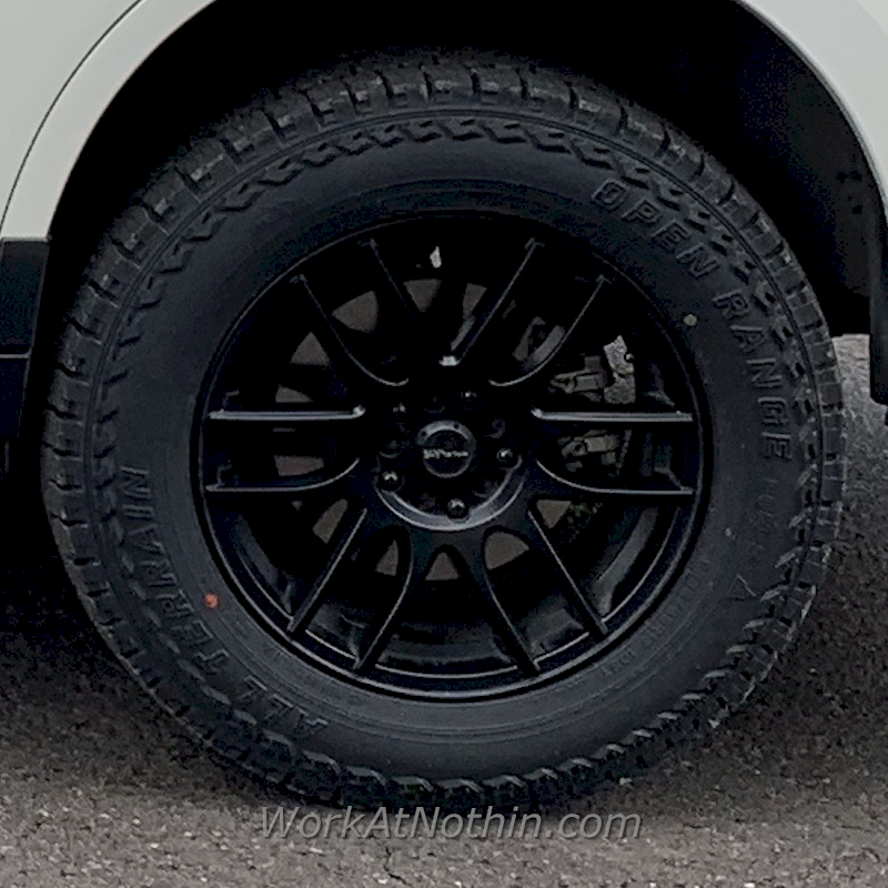 Close-up of new Open Range™ AT tire.